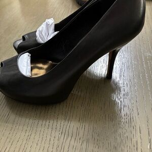 Gucci Black Peep-Toe Heels